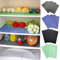 4PCS Refrigerator Liners For Shelves Washable Mats Covers Pads Fridge Organization For Top Freezer Glass Shelf Cabinet Drawers