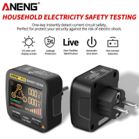 Alat Listrik Soket ANENG Stop Kontak Voltage Tester Grounding Polarity Phase Check - AC11 - Black Te