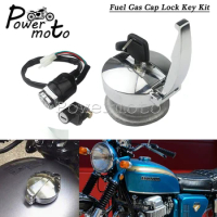 Motorcycle Front Vintage Fuel Gas Tank Metal Petrol Cap Lock Kit For Honda CB200 CB650C CB750C CB125S CM125 VLX GL Cafe Racer