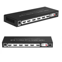 8K 4X2 HDMI Matrix 4 in 2 Out HDMI 2.1 Matrix HDMI Video Switcher Splitter Support 4K 120Hz HDR10 HDCP2.3 Dolby Vision Atmos