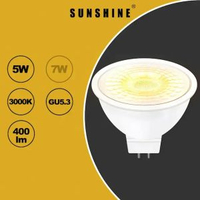 陽光 - LED燈膽(MR16射膽) - 5W / GU5.3 / 黃光3000K / AC/DC12V (不可調光暗) #LED燈泡 #LED射膽 #LED射燈 (LMR16F-5W)