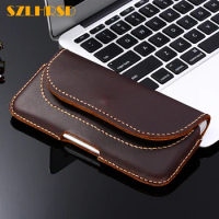 SZLHRSD Vintage Belt Clip Phone Bag for Xiaomi Blackshark Case Genuine Leather Holster for Redmi 4X Note 4X Note 5 Pro cover