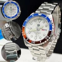 TUEDIX Automatic Men Watch SEIKO NH36A Calendar Date Waterproof Wristwatch Flat Sapphire Crystal Chapter Ring Stainless Steel