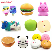 PB Playful Bag Jumbo Cartoon macarone cake Unicorn panda Squishy Slow Rising Squeeze Toy Children's Creative fun gifts ZG47