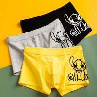 Quần lót nam cotton nguyên chất, quần boxer họa tiết hoạt hình cho thanh thiếu niên, kích thước lớn,