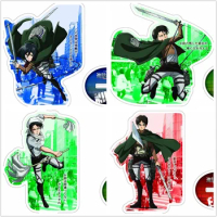 Attack on Titan Anime Levi Eren Mikasa Action Figure Doll Acrylic Stand Model Plate Cosplay Toy for Gift