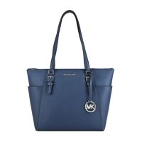 【Michael Kors】CHARLOTTE雙口袋防刮托特包(大/海軍藍)