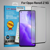 CITY 霧面防眩鋼化玻璃保護貼-黑 for OPPO Reno5 Z 5G 使用