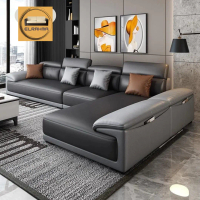 IDEA - Sofa L Shape /L Sudut Kulit Sofa Minimalis Modern Elegant
