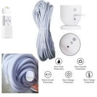 White 25ft/7.6m Weatherproof Charge Cable for Google Nest Cam camera (battery) outdoor with USB Port Fast Charger
