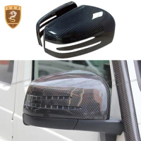 Real Dry Carbon Fiber Side Mirror Cover Cap for Benz W463 G Class 14-18 add on paste style black rearview mirror shell sticker