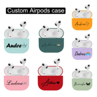 Custom Airpods 2 Case Luxury DIY Design Name Love Heart Funda Cute Matte Hard Cover For Airpods Pro Case Earphone Accessories