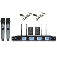Bolymic professional wireless Vocal microphone system 4 channels PLL handheld wireless microphone lapel microfone system