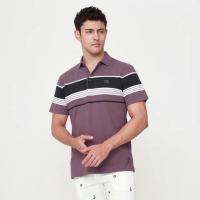 【oillio 歐洲貴族】男裝 短袖透氣POLO衫 休閒商務POLO 防皺 修身 吸濕排汗(紫色 法國品牌)