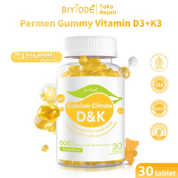 【FDA】【HALAL】BIYODE Permen Gummy Vitamin D3+K2 Halal FDA Vitamin D3 10mcg K2 30mcg Kalsium Sitrat 400