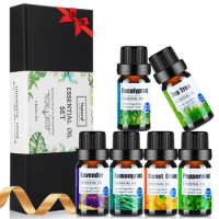 Pure Essential Oils 6pcs Gift Set Natural Plant Aroma Essential Oil Diffuser Lavender Eucalyptus Sweet orange Tea Tree Oil