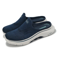 【SKECHERS】懶人鞋 Go Walk 7 女鞋 藍 緩衝 輕量 穆勒鞋 休閒鞋(125266-NVY)