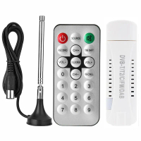 Digital DVB-T2 DVB-T DVB-C USB TV Tuner Stick Receiver Dongle FM DAB Computer Laptop PC to TV -Putih