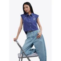 SALE! - COLORBOX BUTTON UP SLEEVELESS BLOUSE I-SLWKEY125E86 PURPLE