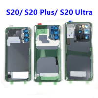 Back Glass For Samsung Galaxy S20 Plus S20 Ultra 5G G980 G985 G986 G988 Rear Door Battery Cover With Mic Board Full Set Stickers