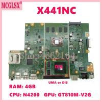 X441NA N3350 N4200 CPU 4GB RAM UMA/GT810M Laptop Motherboard For Asus X441NC F441NA A441NA X441NA K441NA Mainboard
