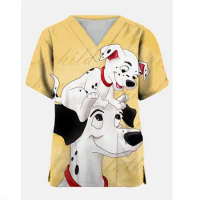 101 Dalmatian Women's T-shirt Hospital Women's Clothing Summer T-shirt V-neck Y2k 3D printed nurse u