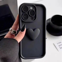 INS 3D Love Heart Silicone Phone Case For iPhone 11 12 13 14 15 Pro Max XS XR 7 8 Plus SE 2 2020 Simple Fashion Candy Case Cover