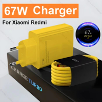 67W Max USB Charger For Xiaomi Mi 14 13 12 11 Ultra Lite Super Fast Charging Redmi Note 13 12 Turbo Poco F5 X5 Pro Type C Cable