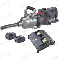 20V High-torque 1" Drive Cordless Impact Wrench Kit, 3000 Ft-lbs Nut-busting Torque, 4 Batteries and Charger, 6" Extended Anvil
