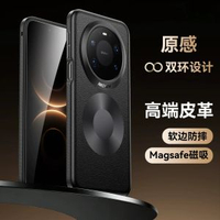 IMCHEN 【雙環磁啜】適用於華為mate80promax電話殼新款Mate80系列鏡頭全包防摔男士的超薄素皮保護套