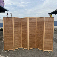 Wooden bamboo folding screen room divider partition,/ Size ,4panels =180×200cm(6×6.2ft) 6panels=180x