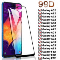 99D Protective Glass For Samsung Galaxy A12 A32 A42 A52 A72 F22 F52 Screen Tempered Glass Samsung A53 A23 A33 A73 A03S A13 Film