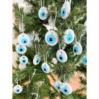 Greek Evil Eye Bead Christmas Decor Idea Wedding Gift White Evil Eye Christmas Tree Ornament Christmas Tree Decoration Car Decor