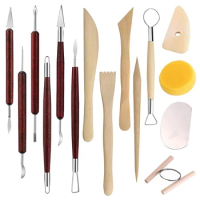 15PCS Pottery Carving Tools Kit Air Dry Polymer Clay Sculpting Tools Set Clay Tool Kit For Kids Beginnersprofessionals