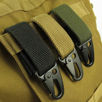 3Pcs Tactical Carabiner Outdoor EDC Keychain Nylon Webbing Keys Holder Camping Backpack Belt Hook Hanging Buckle Muilter Clip