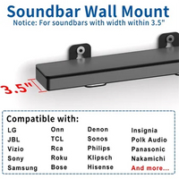 Universal Soundbar Wall Mount Kit Mounting Brackets for JBL Samsung Song Bose Vizio TCL Soundbar
