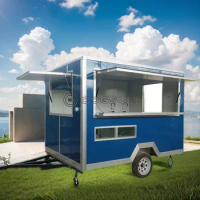 Food Caravan RV Camping Kitchen Cooking Restaurant Mobile Food Trailer Coffee Juince Ice Cream Cart