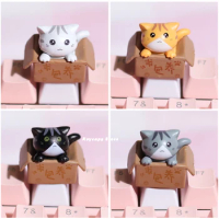 Cartoon keycaps For Mechanical Keyboard Keycaps Artisan Anime White Kawaii Keycap PBT Axis Cherry MX Custom Cute Cat Diy Key Cap