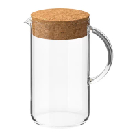 IKEA 365+ 玻璃瓶, 附蓋冷水壺, 透明玻璃/軟木