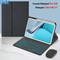 Free Mouse Led Keyboard for Huawei Matepad 11 10.4 10.8 inch Case Magnetic Foldable Stand Cover for Huawei Matepad Pro 10.8 Case