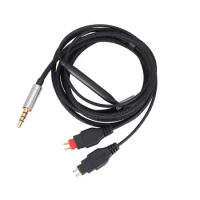 New Nylon OCC Audio Cable with Mic For Sennheiser HD565 HD580 HD600 HD650 Headphones