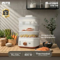MITO Steamer Electric Food STM100 3 Tier WHITEGOLD