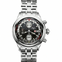 BALL 波爾錶 Trainmaster世界時間GMT計時機械錶(CM2052D-SJ-BK)-43mm-黑面鋼帶【刷卡回饋 分期0利率】【APP下單4%點數回饋】