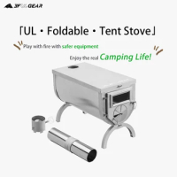3F UL GEAR 304 Stainless Steel/ Titanium alloy Wood Stove Foldable Camping Tent Heating Outdoor Stove Fire-Resistant Pipe Vent