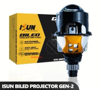Lampu Biled ISUN 2.5 INCH bi led headlamp 55w blue lens motor mobil