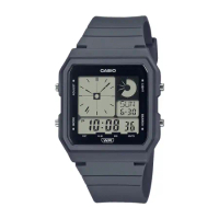 【CASIO 卡西歐】輕巧電子錶 時間雙顯示 深灰色 環保材質錶帶 生活防水 LF-20W (LF-20W-8A2)