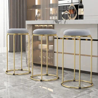 Bar Stool Luxury Stacking Chairs Folding Furniture Space Savers Gold Frame Stools Soft Cushion Comfortable Relaxing High Chairs