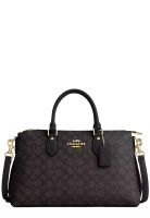 Coach Georgia Satchel Bag In Signature Canvas - Walnut/ Black CW422