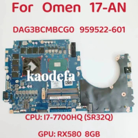 DAG3BCMBCG0 For HP OMEN 17-AN Laptop Motherboard CPU: i7-7700HQ SR32Q GPU: 8GB DDR4 959522-601 Test OK