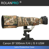 ROLANPRO Lens Camouflage Coat Rain Cover for Canon EF 500mm F/4 L IS II USM Lens Protective Sleeve Lens Protection Case DSLR